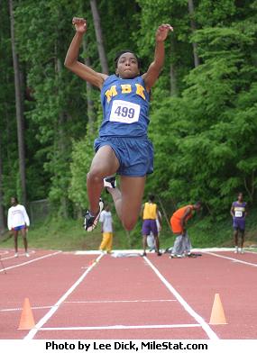 Rachel Lewis won both the long jump & triple jump